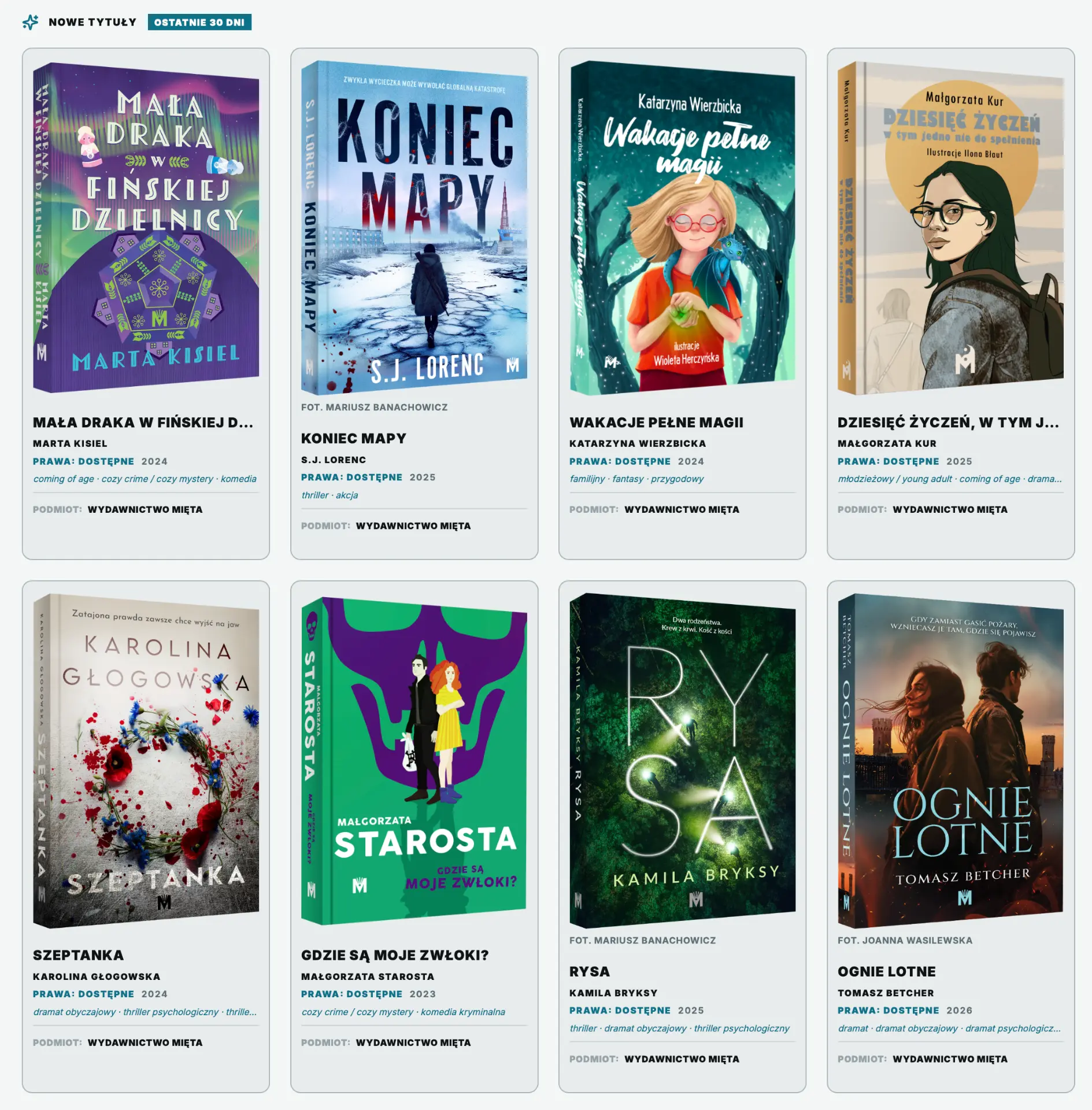 Katalog literacki w aplikacji Find Your Story